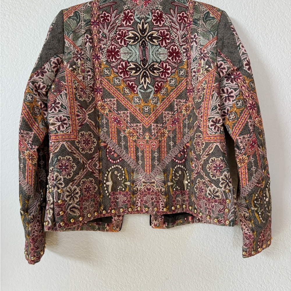 NWT ANTHROPOLOGIE HEMANT NANDITA STUDDED QUILTED OPEN JACKET MEDIUM - Picture 4 of 6